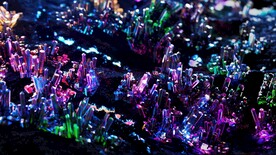 3d蓝紫立体柱状抽象规则图形