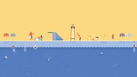 游泳池健身插画风格背景