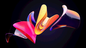 彩色抽象拉丝3D立体流体渐变