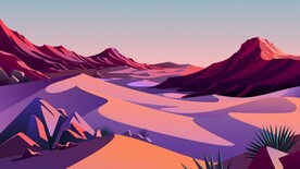 紫色高山插画风格背景