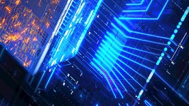 蓝色发光光线抽象科技线条背景