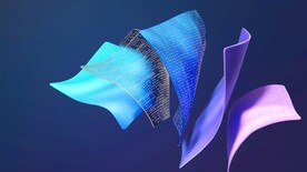 蓝紫色抽象拉丝3D立体流体渐变