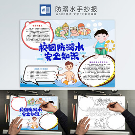防溺水手抄报
