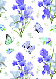 蝴蝶紫色花朵背景矢量