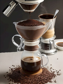 使用咖啡豆制作咖啡的过程