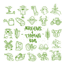 手绘农场图标