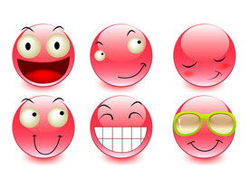 红色笑脸表情
