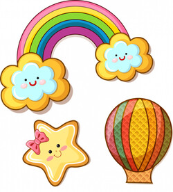 卡通彩虹星星星