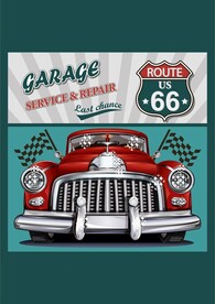 美式潮流汽车图案T恤