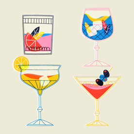 鸡尾酒插画