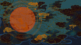 中国风古风敦煌莫高窟海报背景