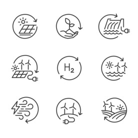 太阳能电池科技图标