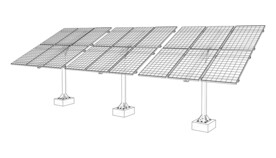 光伏板线描插画