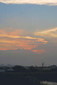 城市郊区日落晚霞