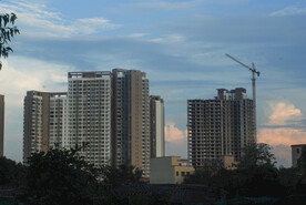 城市建筑房地产小区大楼建设工地