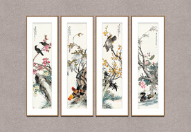 花鸟四条屏