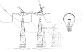 电线杆插画背景