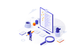 网络问卷调查插画