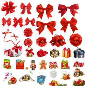 蝴蝶结 丝带  礼物 圣代素材