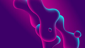 3d紫色玻璃质感抽象科技线条