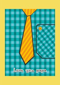 绿色格子衬衫打领带卡通