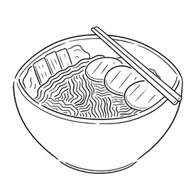 面条线描插画