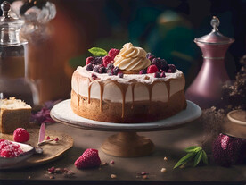 美味奶油蛋糕点展示