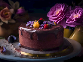 诱人巧克力蛋糕甜点盛宴
