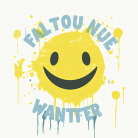 笑脸英文字母图案印花 T恤图案