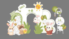 兔宝宝百日宴素材
