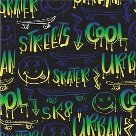 潮流涂鸦滑板英文