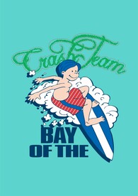 冲浪美式潮流花稿图案