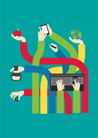 键盘侠手掌工作上班族