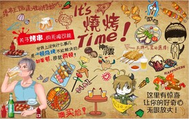 最新烧烤背景墙PSD模板下载