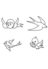 手绘简笔燕子