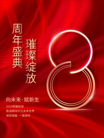 红色周年庆宣传海报