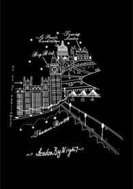 伦敦上海城市线稿