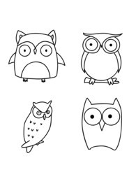 矢量手绘简笔猫头鹰