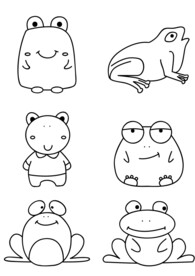 矢量手绘简笔青蛙