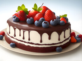 创意奶油巧克力蛋糕高清摄影图片