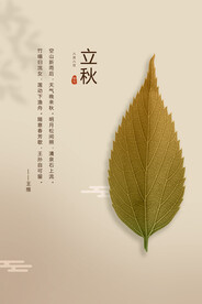 简约立秋海报