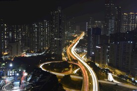 城市道路轨迹 夜景