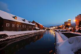 北海道小樽运河雪景