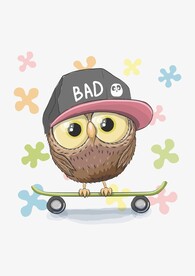 猫头鹰小坏蛋玩滑板