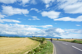 田野风光和骑自行车