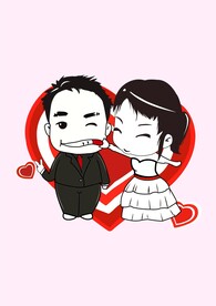 情人节小情侣嬉闹爱心