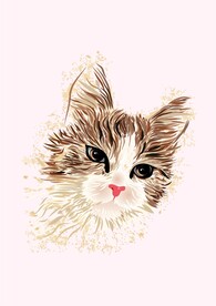 手绘小猫咪可爱猫头