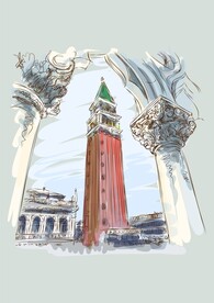 写实建筑随意手绘