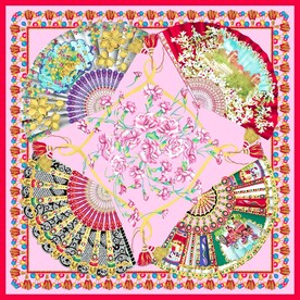 大牌方巾花型图