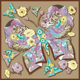 大牌方巾花型图